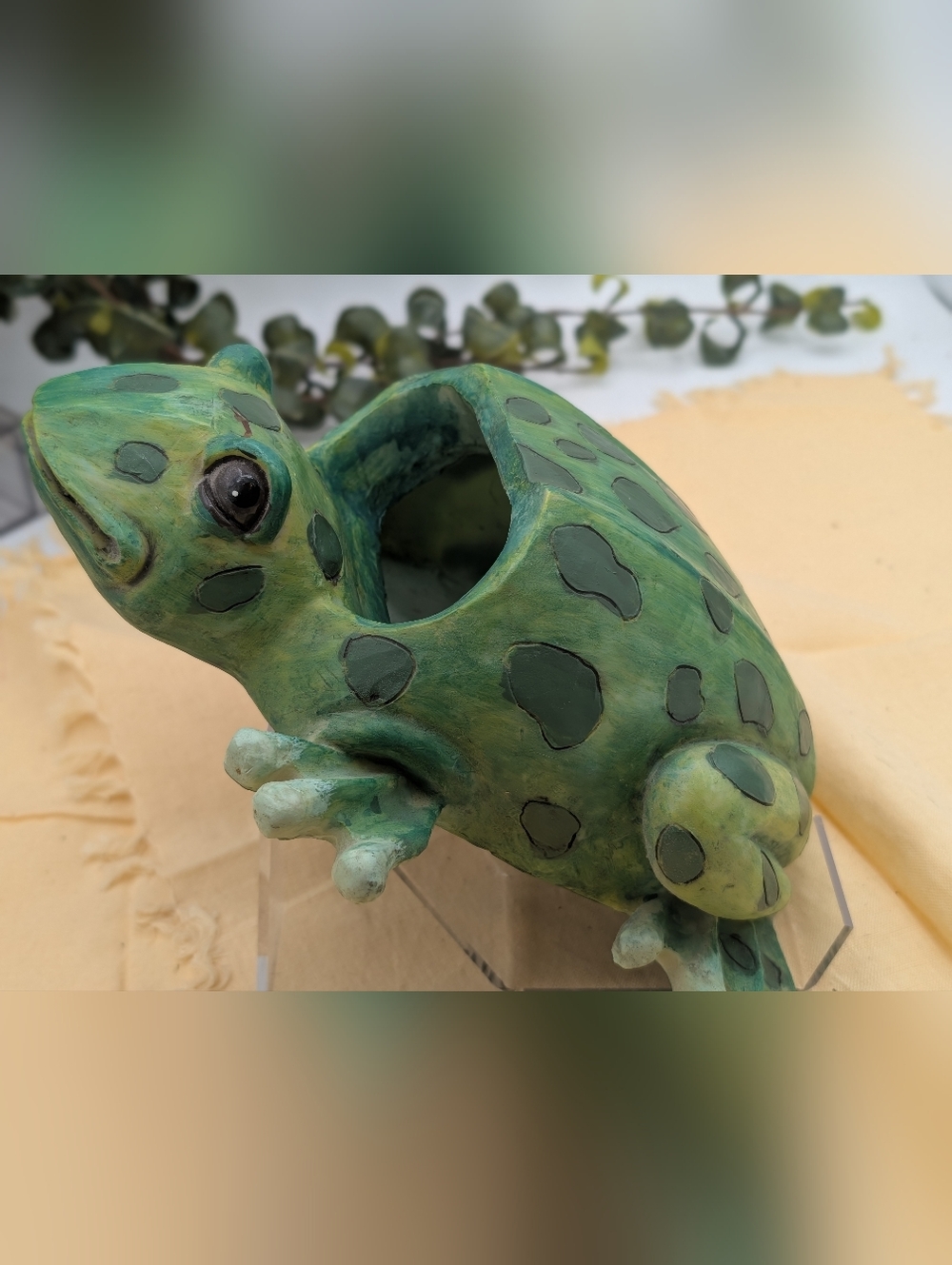Serenity Garden Frog Wall Pocket Planter Green Resin Hanging Vase‎ Decor